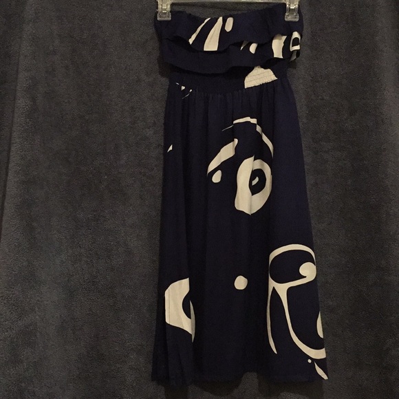 Snappy Turtle strapless Blue cover up beach dress - Picture 1 of 5